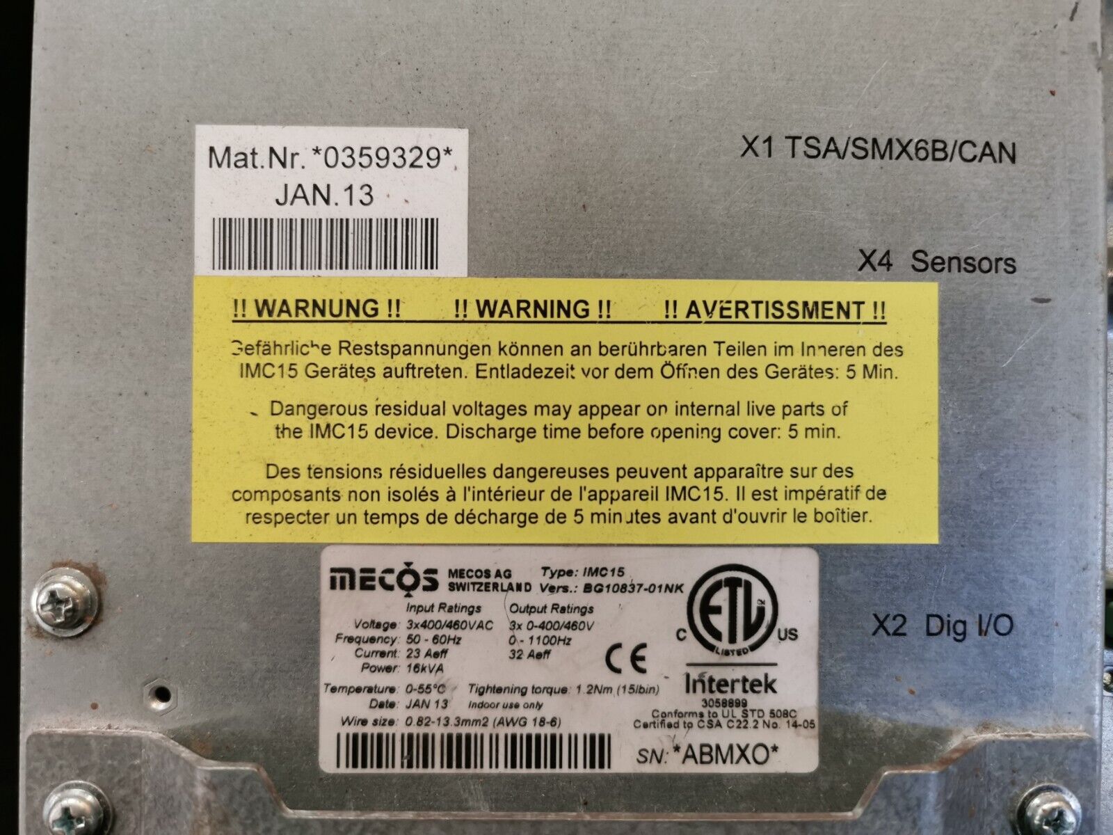 Mecos IMC15 BG10837-01NK Umrichter Inverter