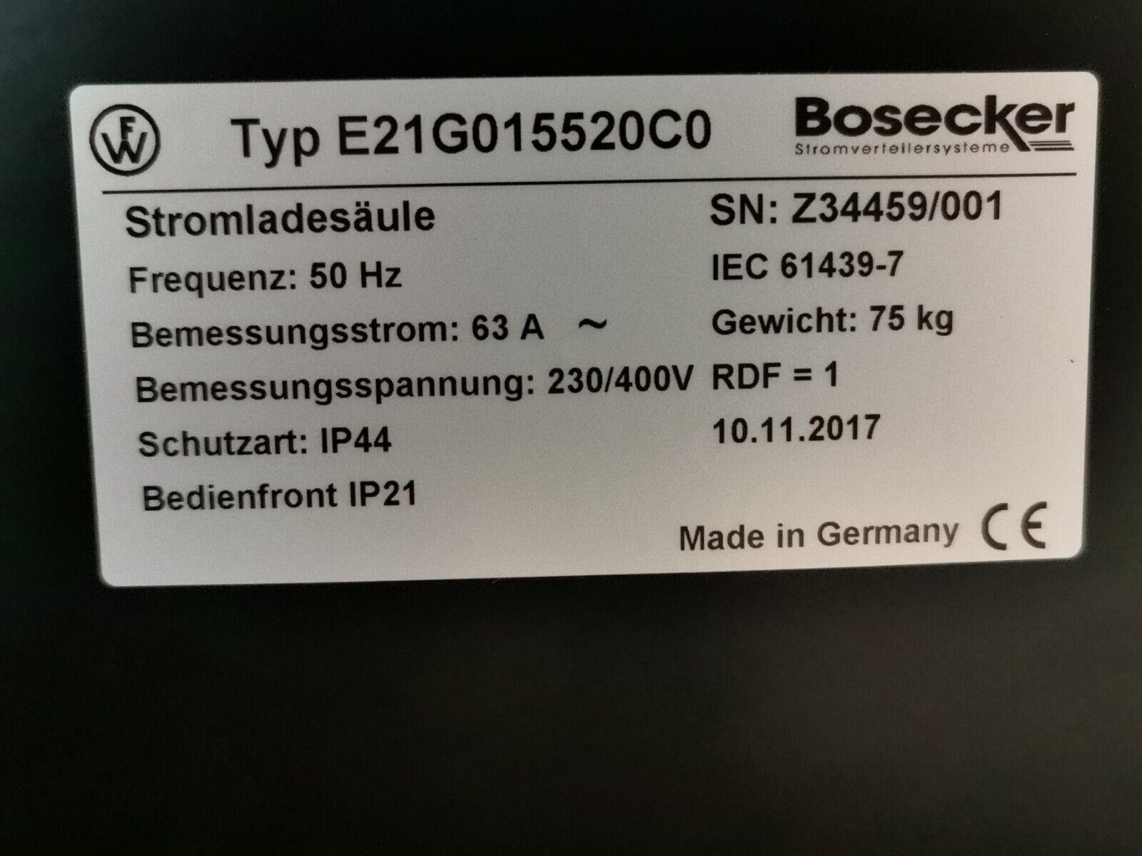 Bosecker Evolution 350 Stromladesäule E21G015520C0 Ladesäule 2x Ladepunkte Typ 2