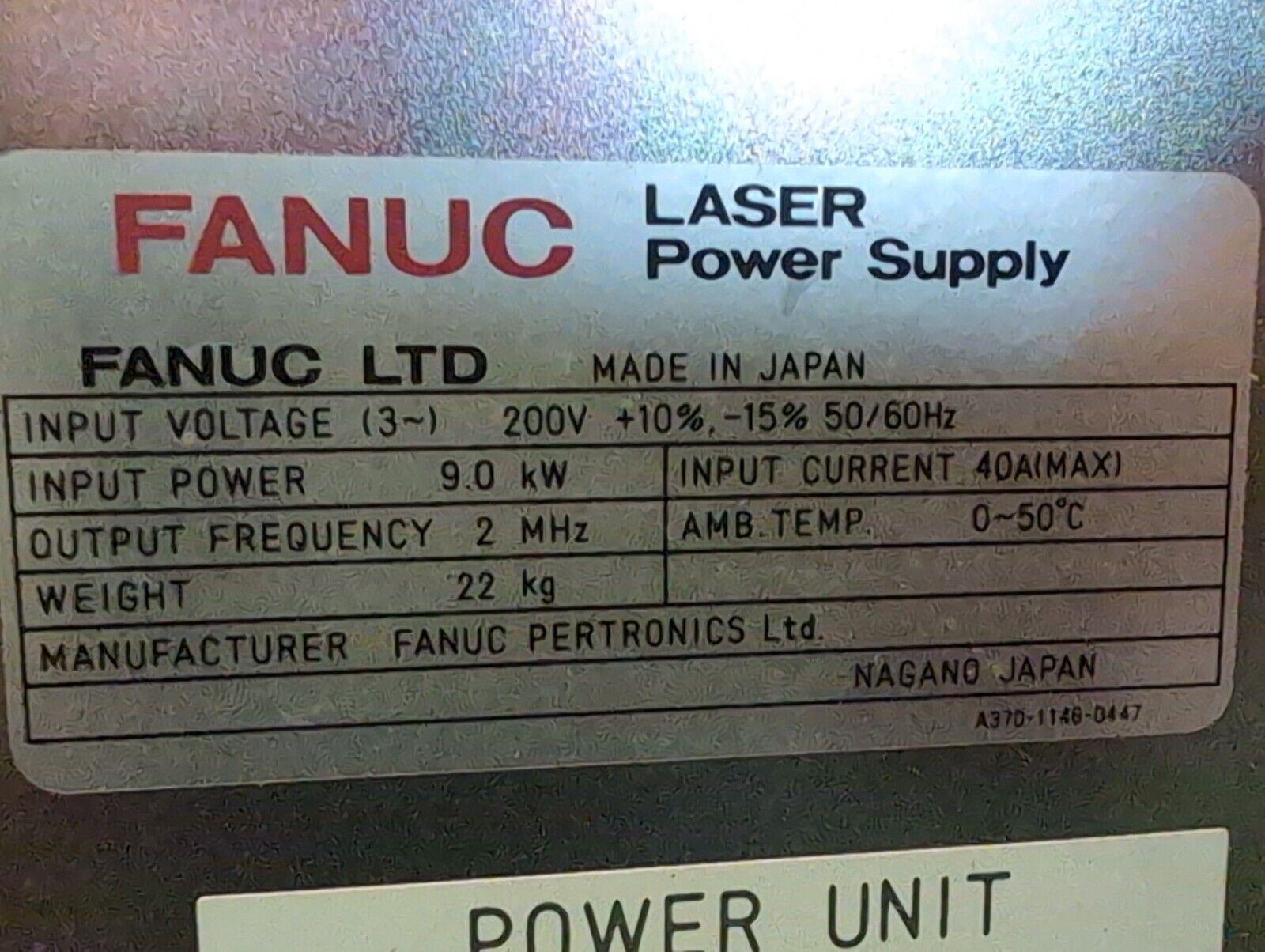Fanuc LTD A14B-0082-B209-02 Laser Stromversorgung P00609065