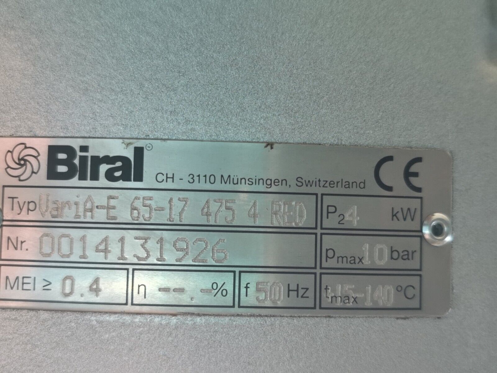 BIRAL VariA-E 65-17 475 4  RED Inlinepumpe 4kW