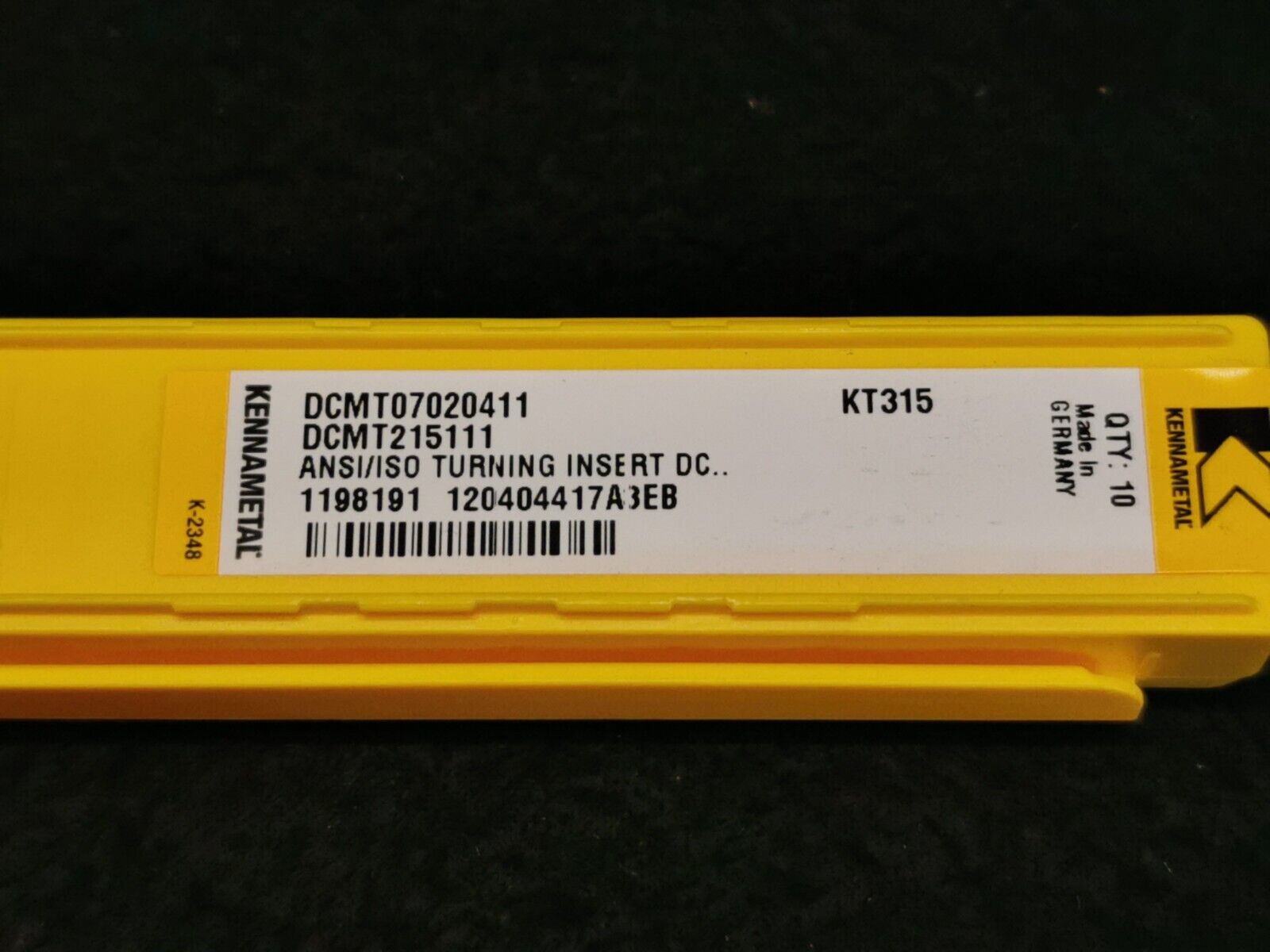 KENNAMETAL DCMT07020411 KT315 1198191 Wendeschneidplatten zum Drehen