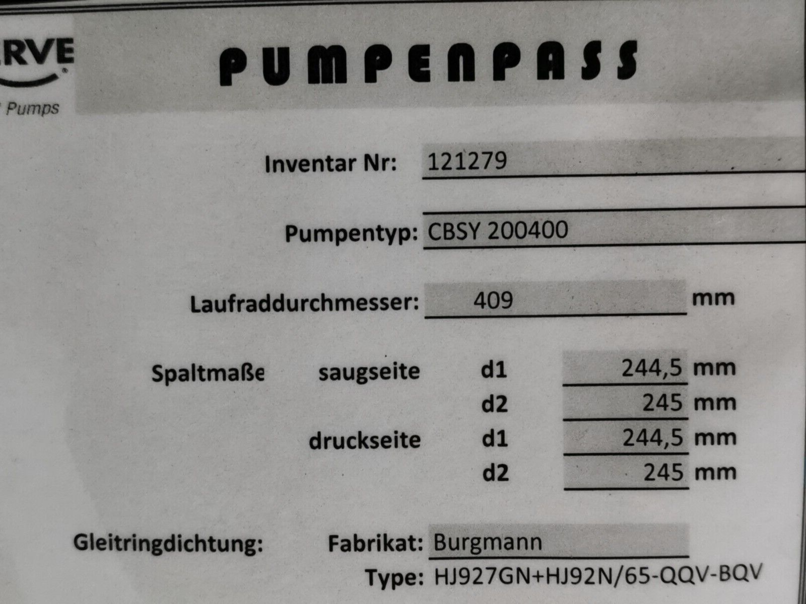 Flowserve Sterling SIHI Spiralgehäusepumpen CBSY 200400 DB XXX 4B