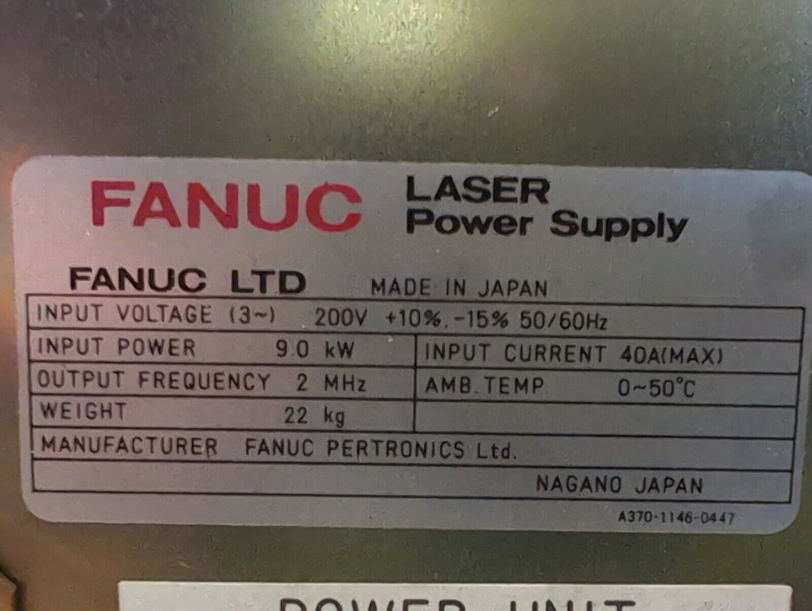 Fanuc LTD A14B-0082-B209-02 Laser Stromversorgung P00609090